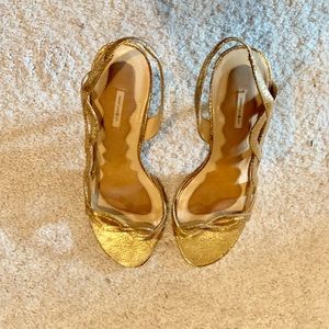 Gold strappy sandals